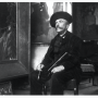 Henri Rousseau, dit Le Douanier, dans son atelier de la rue Perrel, Paris, 1907